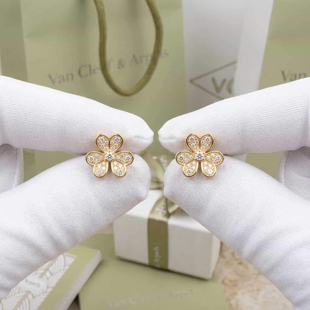 Van Cleef & Arpels Серьги Van Cleef & Arpels Flora Frivole, мини модель