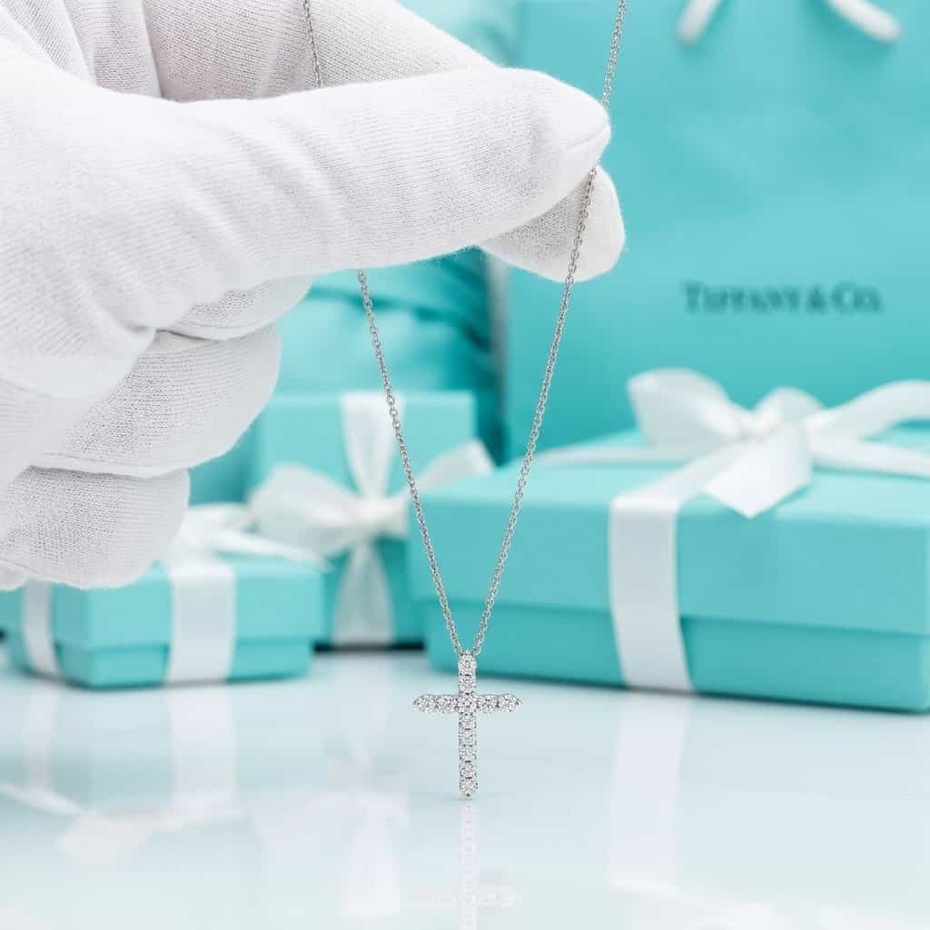 Крест-подвеска Tiffany с бриллиантами