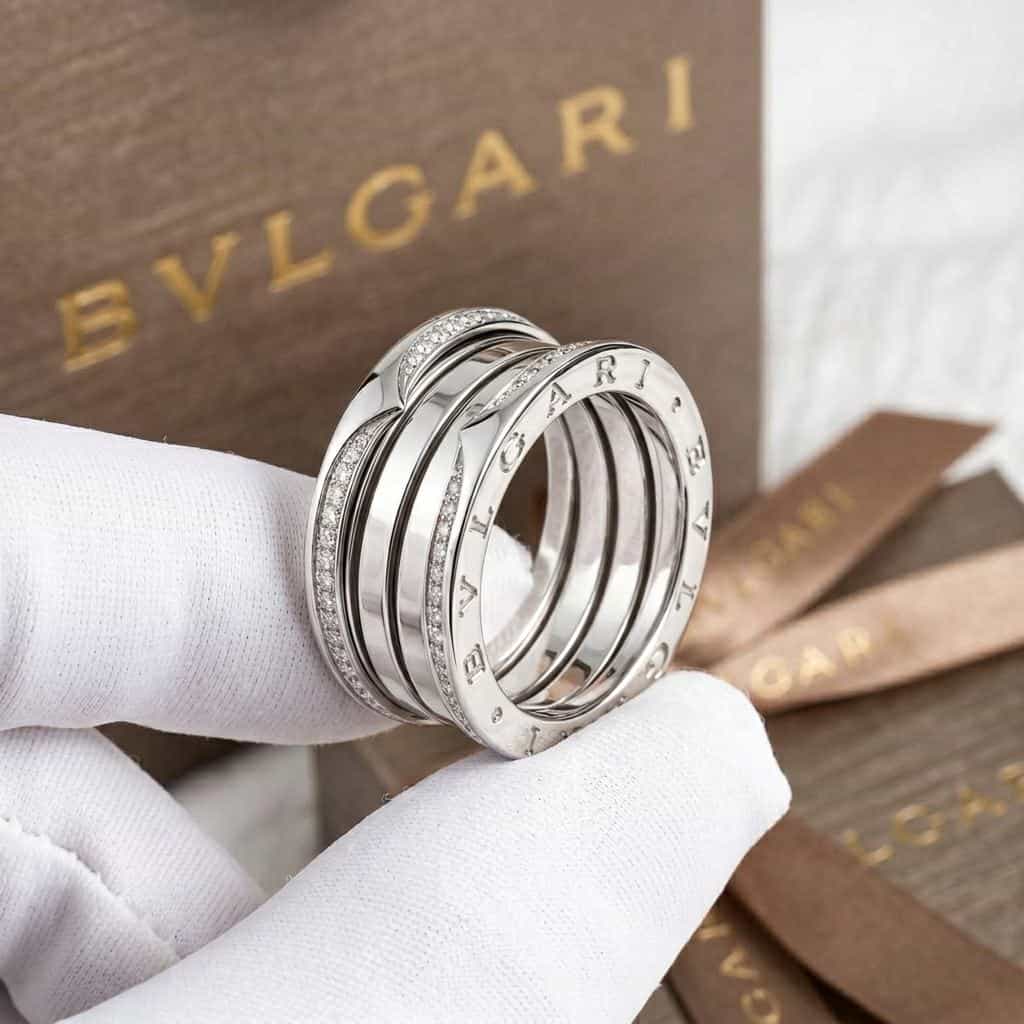 Bulgari Кольцо B.zero1 Bvlgari из белого золота с бриллиантами