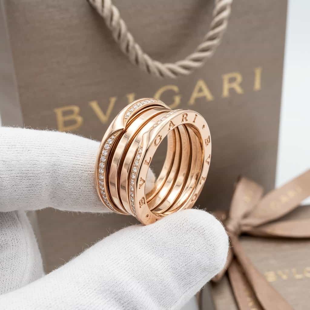 Bulgari Кольцо B.zero1 из розового золота с бриллиантами
