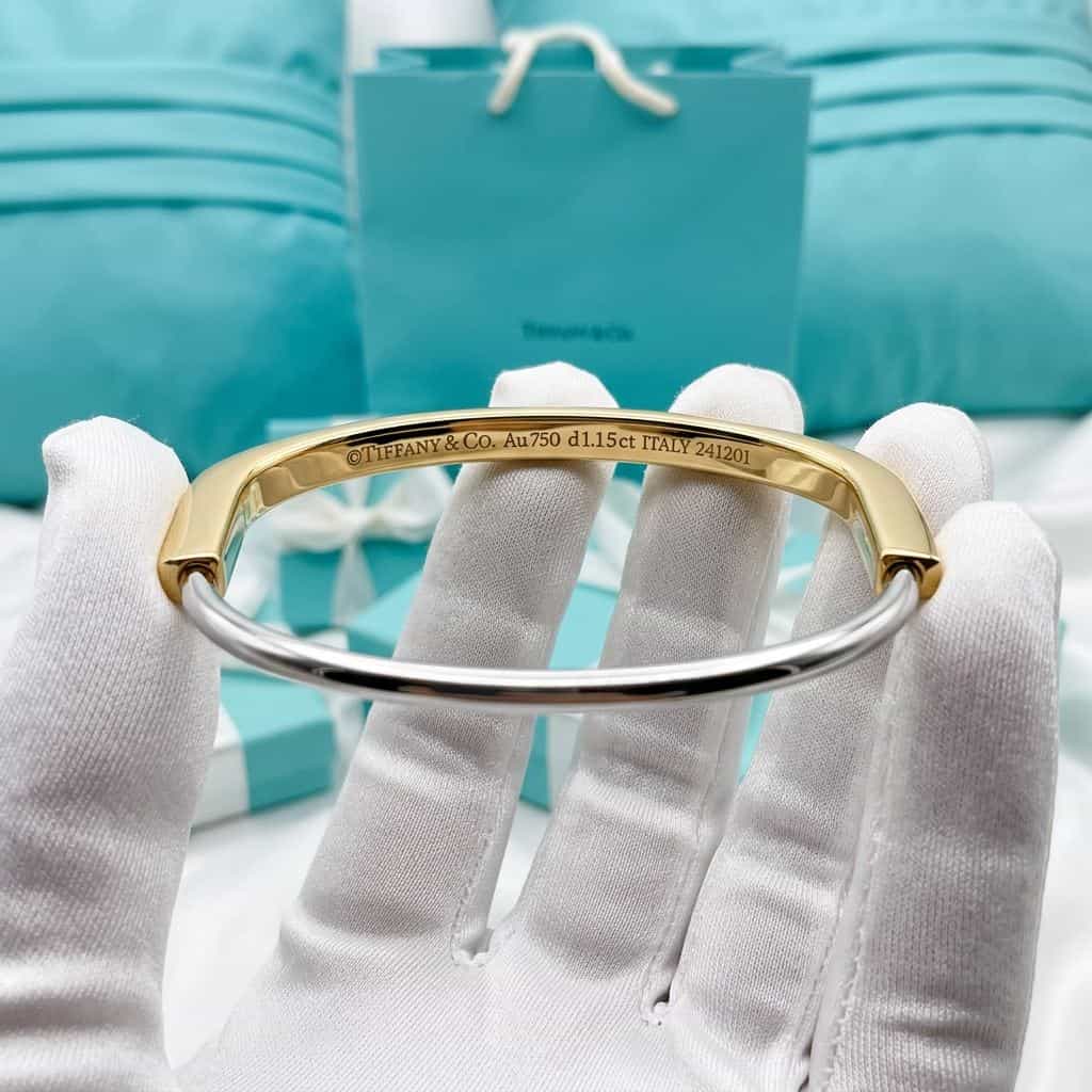 Tiffany & Co. Браслет Tiffany Lock из желтого и белого золота с бриллиантами