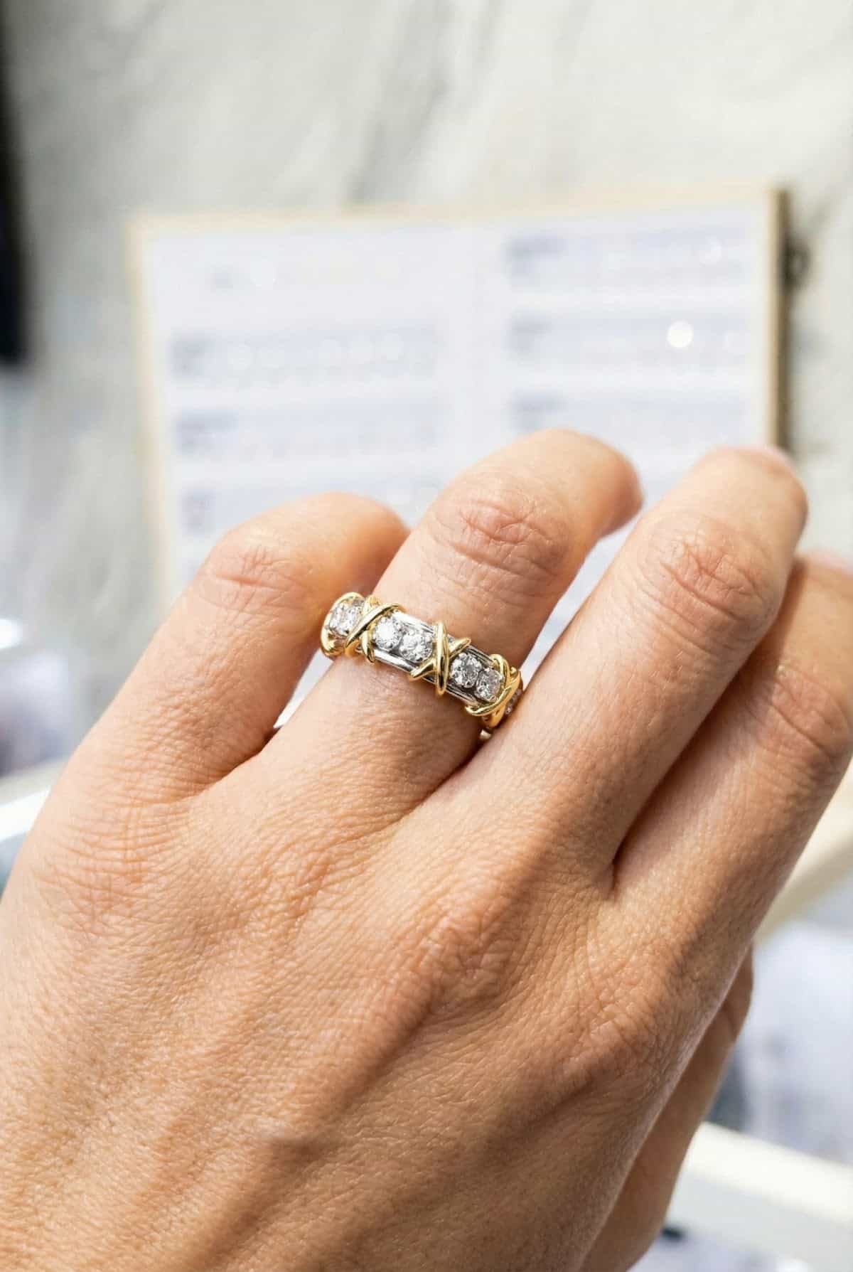 Золотое кольцо с бриллиантами Tiffany Schlumberger
