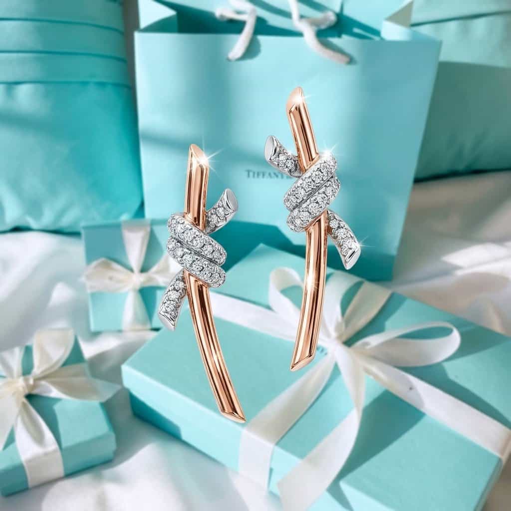 Tiffany & Co. Серьги Tiffany Knot с бриллиантами