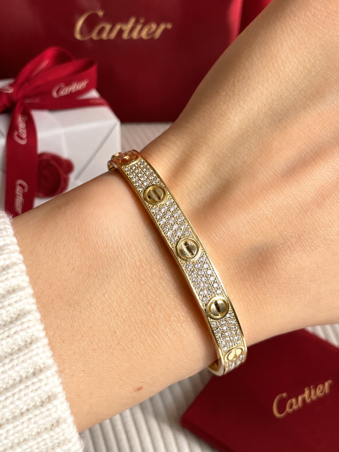 Cartier Браслет Cartier Love широкая модель Pave 2,37 ct