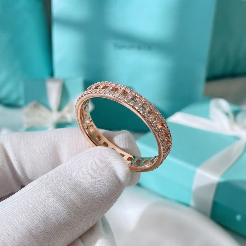 Кольцо Tiffany T True Narrow с бриллиантами, желтое золото — фото 6