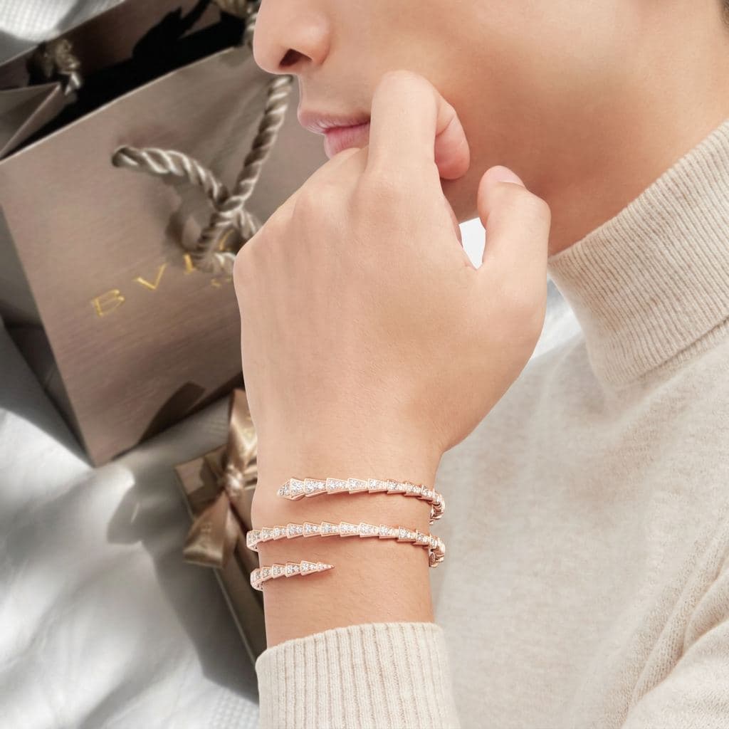 Bvlgari Serpenti Viper браслет из розового золота с бриллиантами