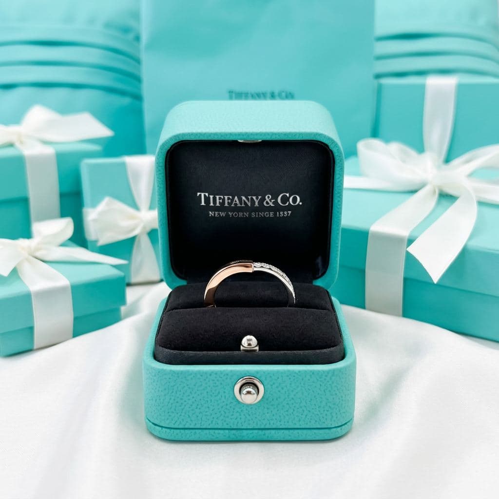 Кольцо Tiffany Lock в розовом золоте и платине с бриллиантами — фото 2