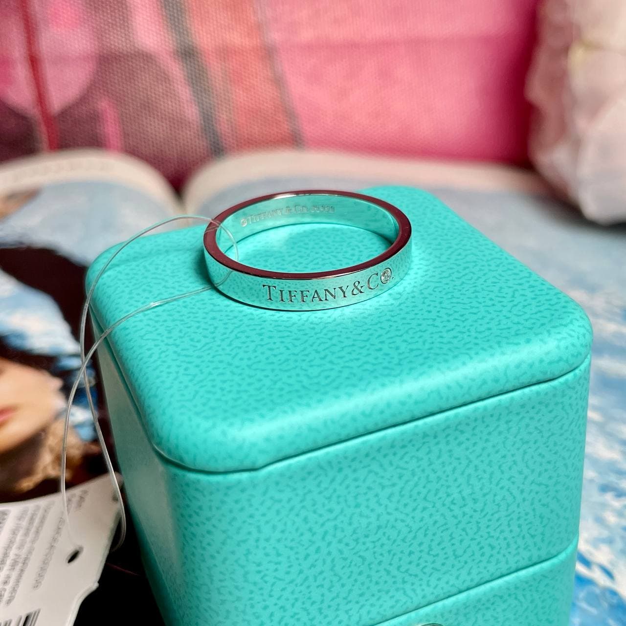 Кольцо Tiffany Co с 1 бриллиантом 0,01ct (белое золото 585)