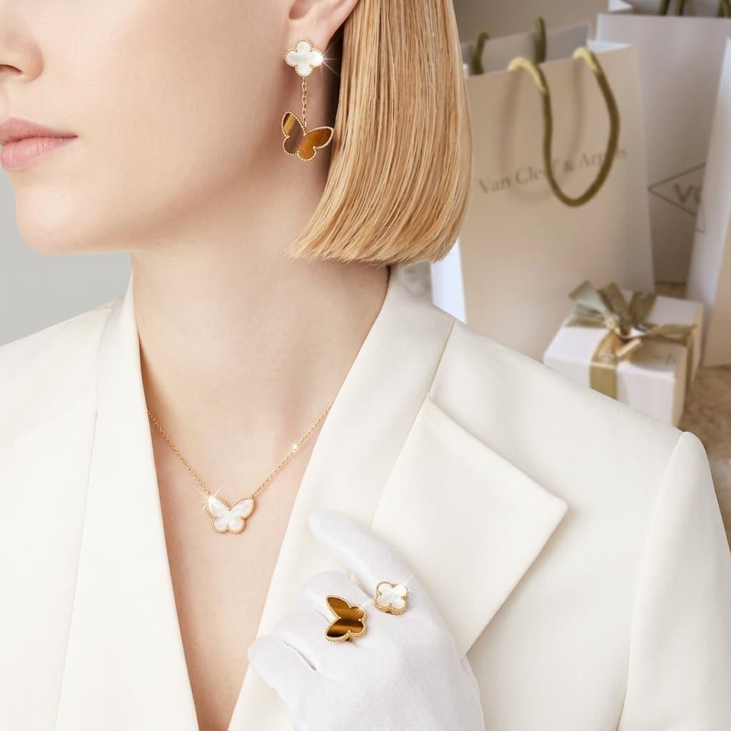Серьги Van Cleef & Arpels Lucky Alhambra, 2 мотива — фото 2