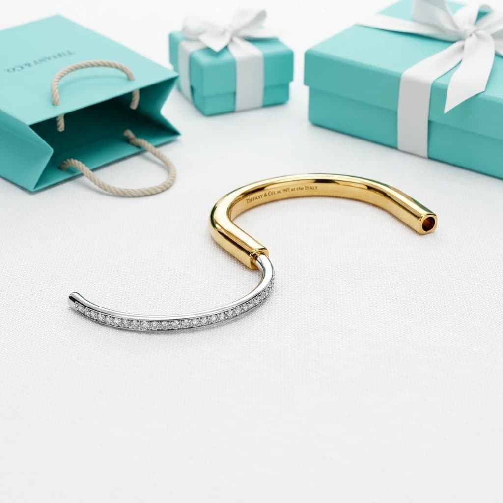 Браслет Tiffany Lock из желтого и белого золота с бриллиантами — фото 3