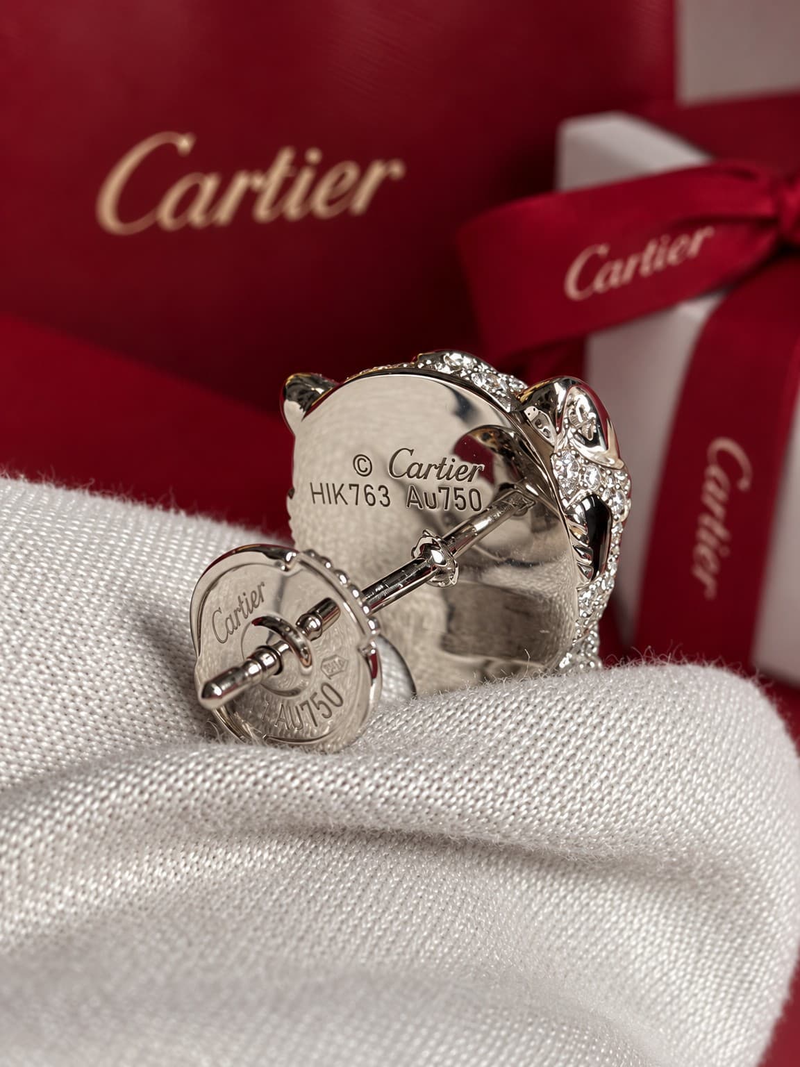 Серьги Cartier Panthere с бриллиантами 0,70 ct — фото 4