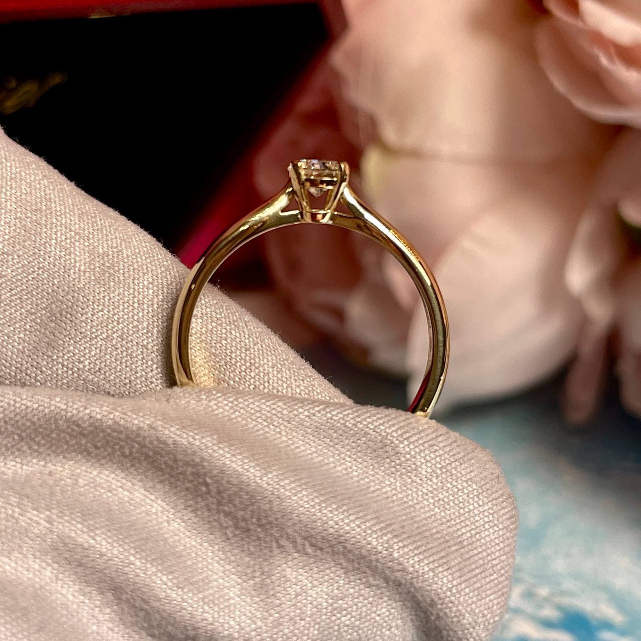 Кольцо Cartier с 1 кинем 0,33 ct (LAB) (желтое золото 585) — фото 4
