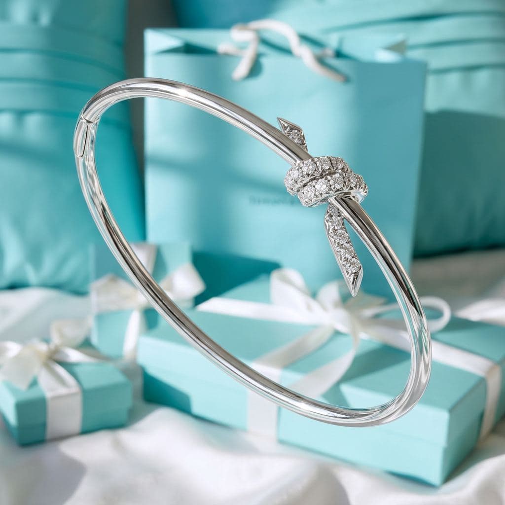 Браслет Tiffany Knot из розового золота с бриллиантами — фото 3