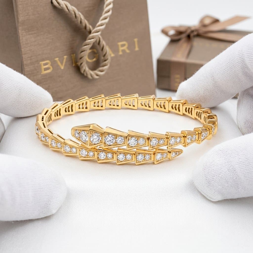 Bvlgari Serpenti Viper браслет из желтого золота с бриллиантами