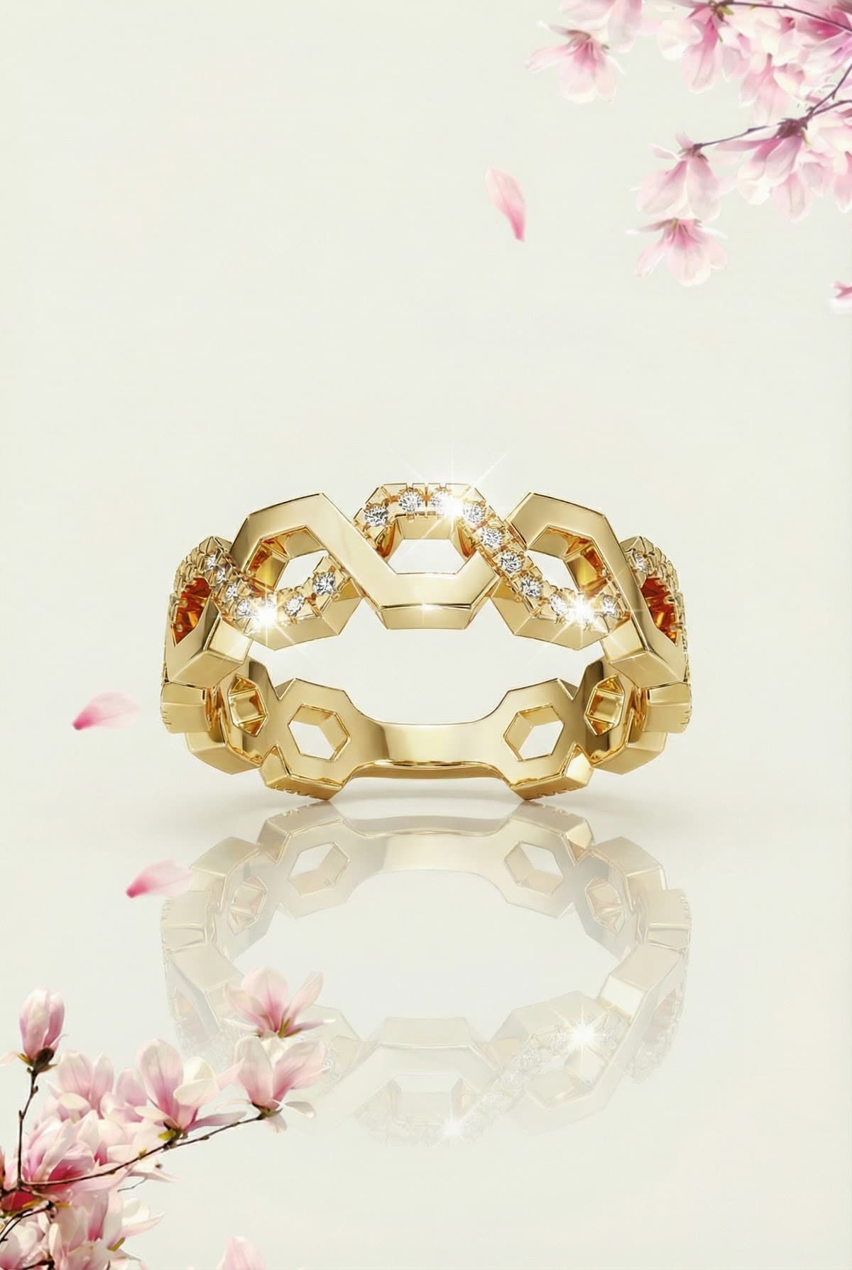 Золотое кольцо с бриллиантами 0,14ct