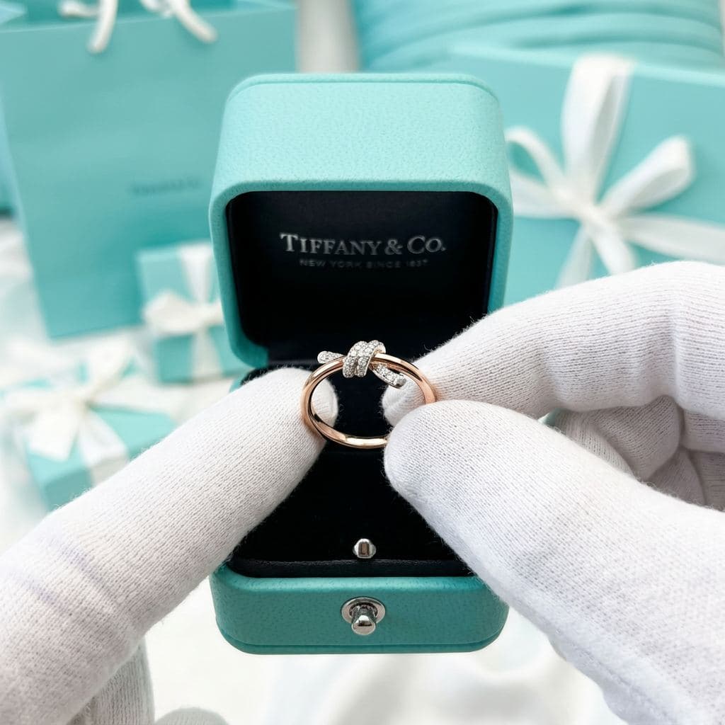 Кольцо Tiffany Knot в желтом золоте с бриллиантами — фото 6