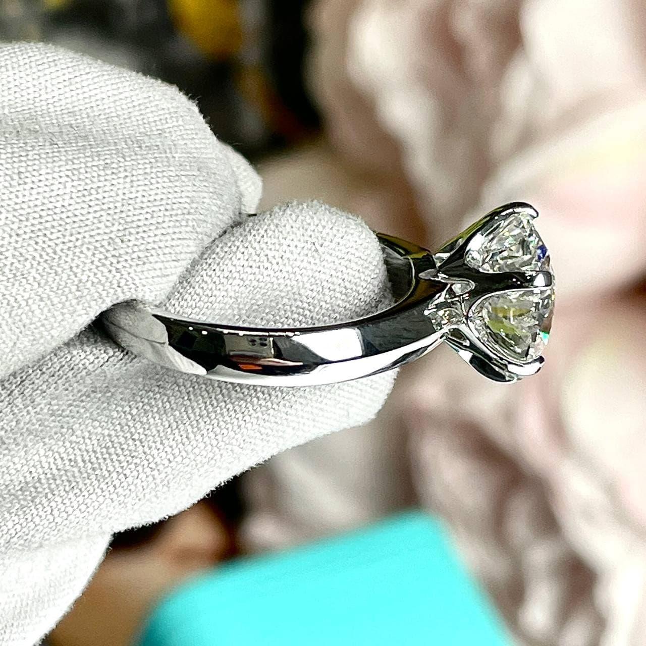 Кольцо Tiffany с бриллиантом 4,06ct (белое золото 585) — фото 6