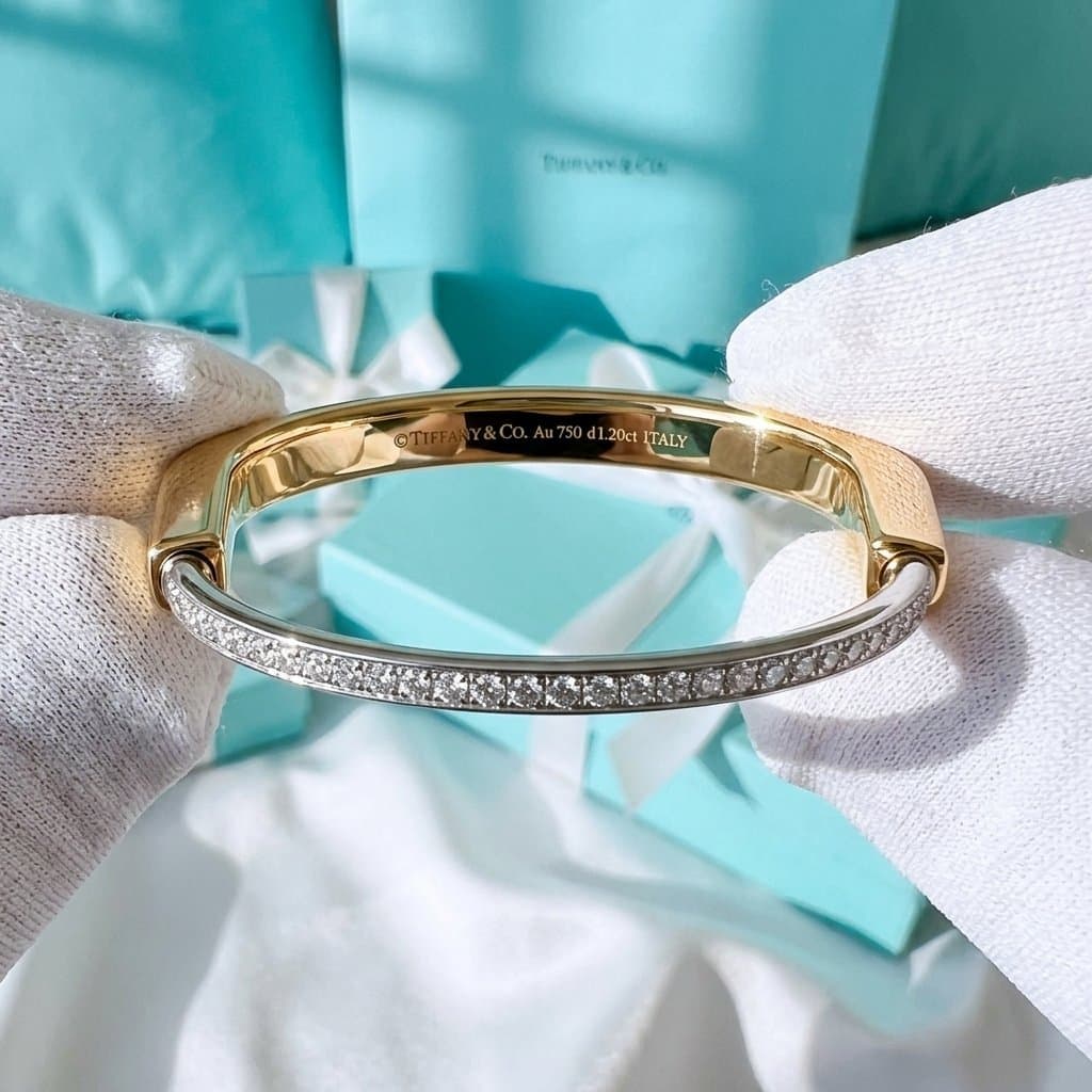 Браслет Tiffany Lock из желтого и белого золота с бриллиантами