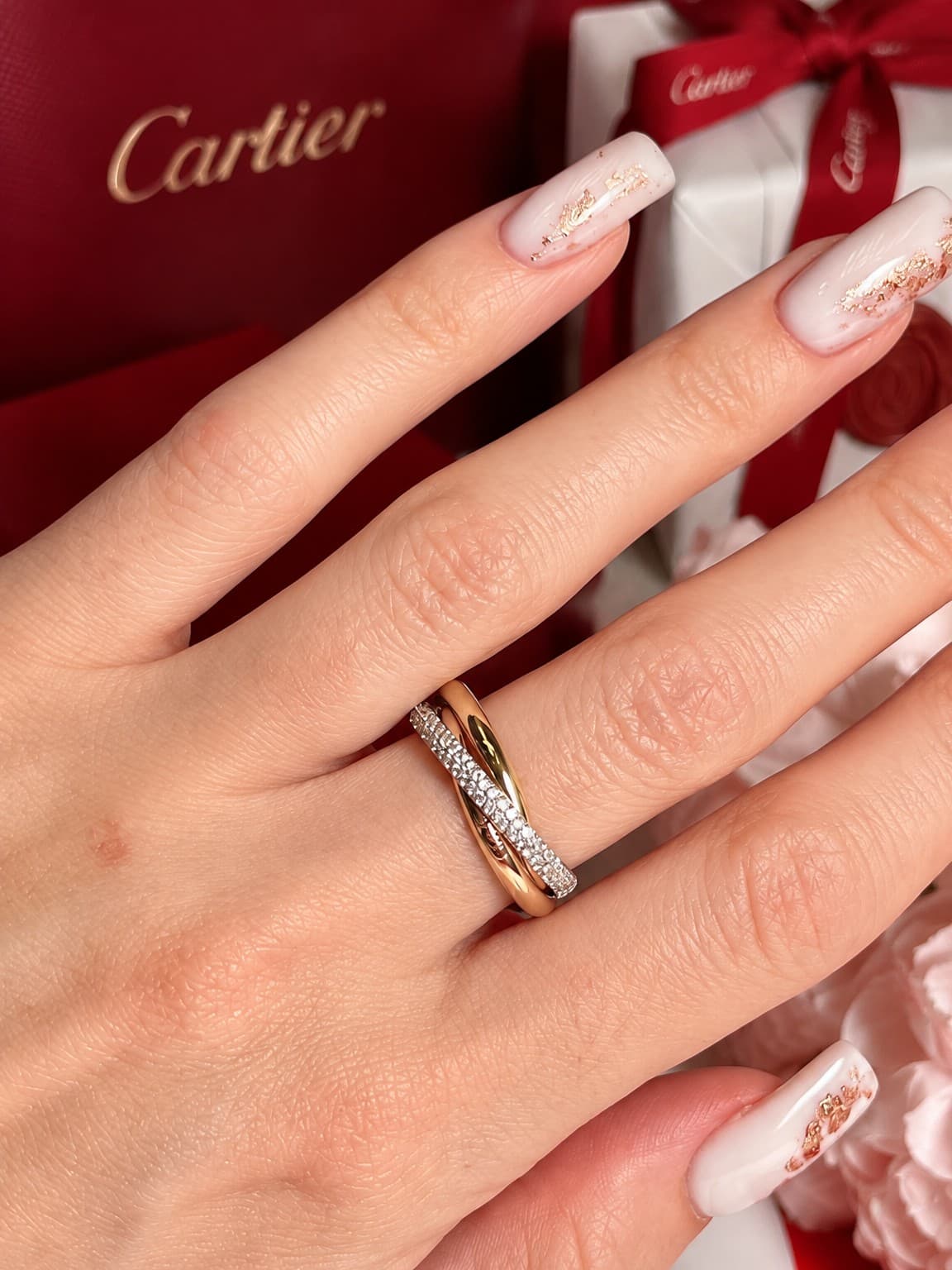 Кольцо Cartier Small Trinity 2,5мм с бриллиантами 0,51ct — фото 4