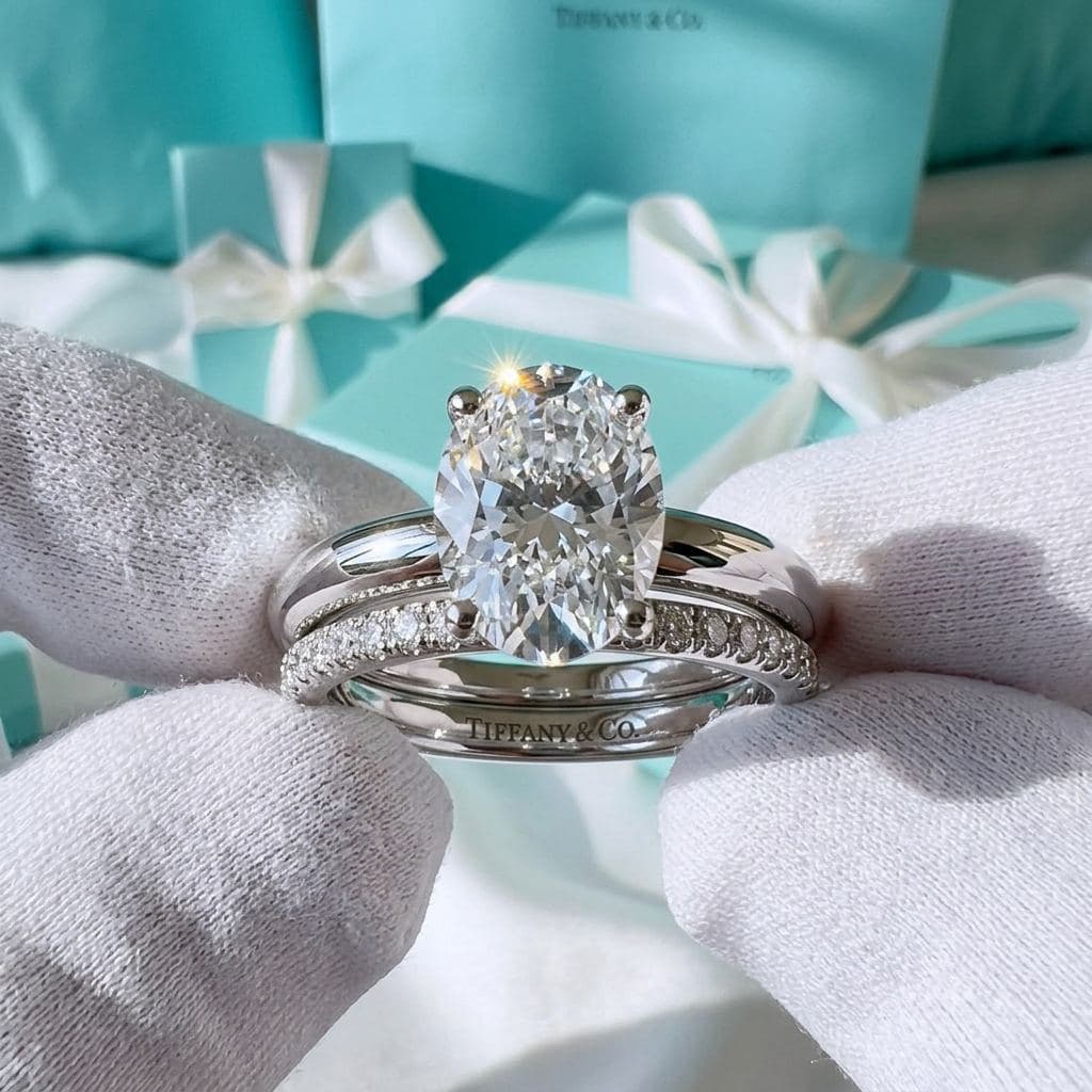 Кольцо с овальным бриллиантом Tiffany — фото 2