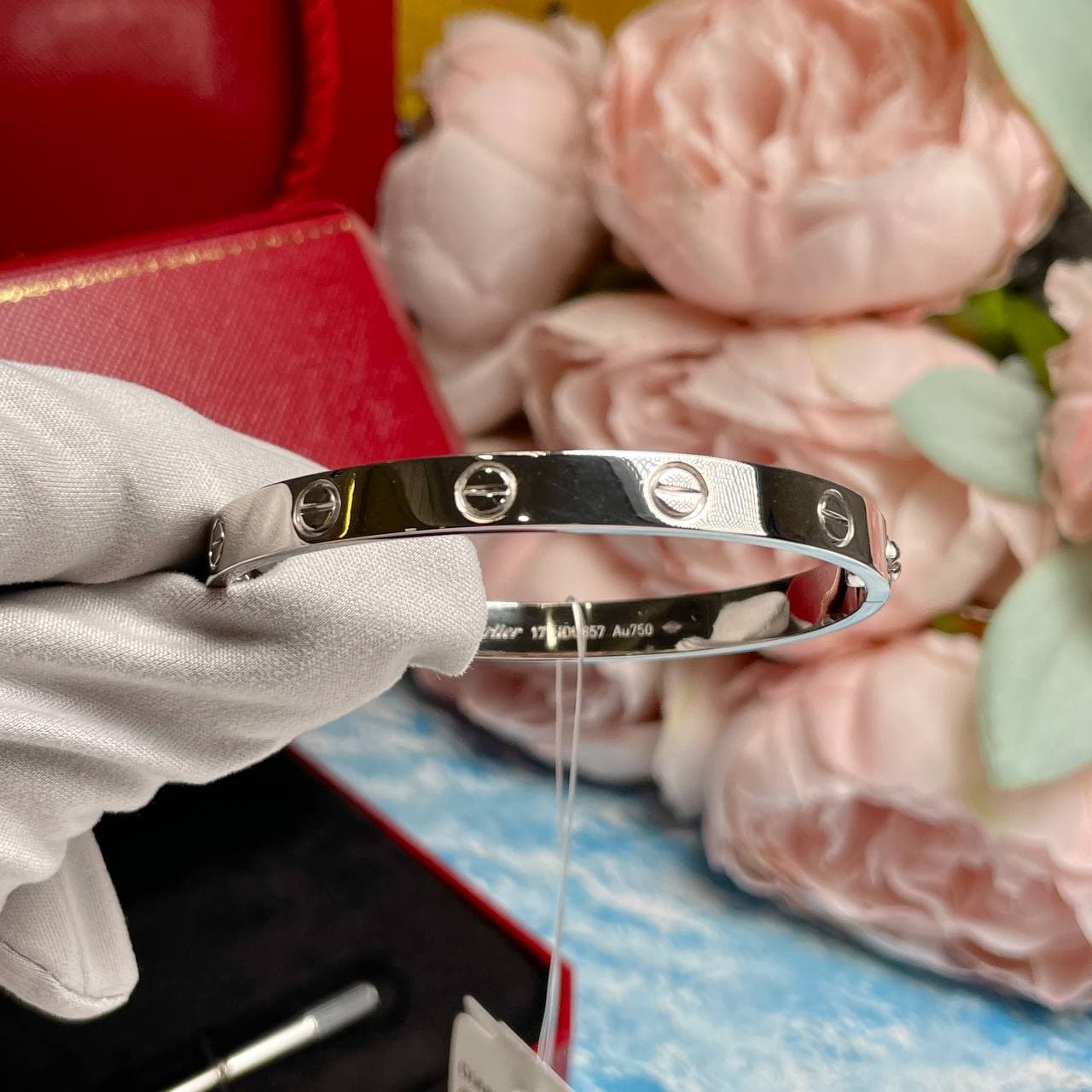 Браслет Cartier Love без бриллиантов (белое золото 585)