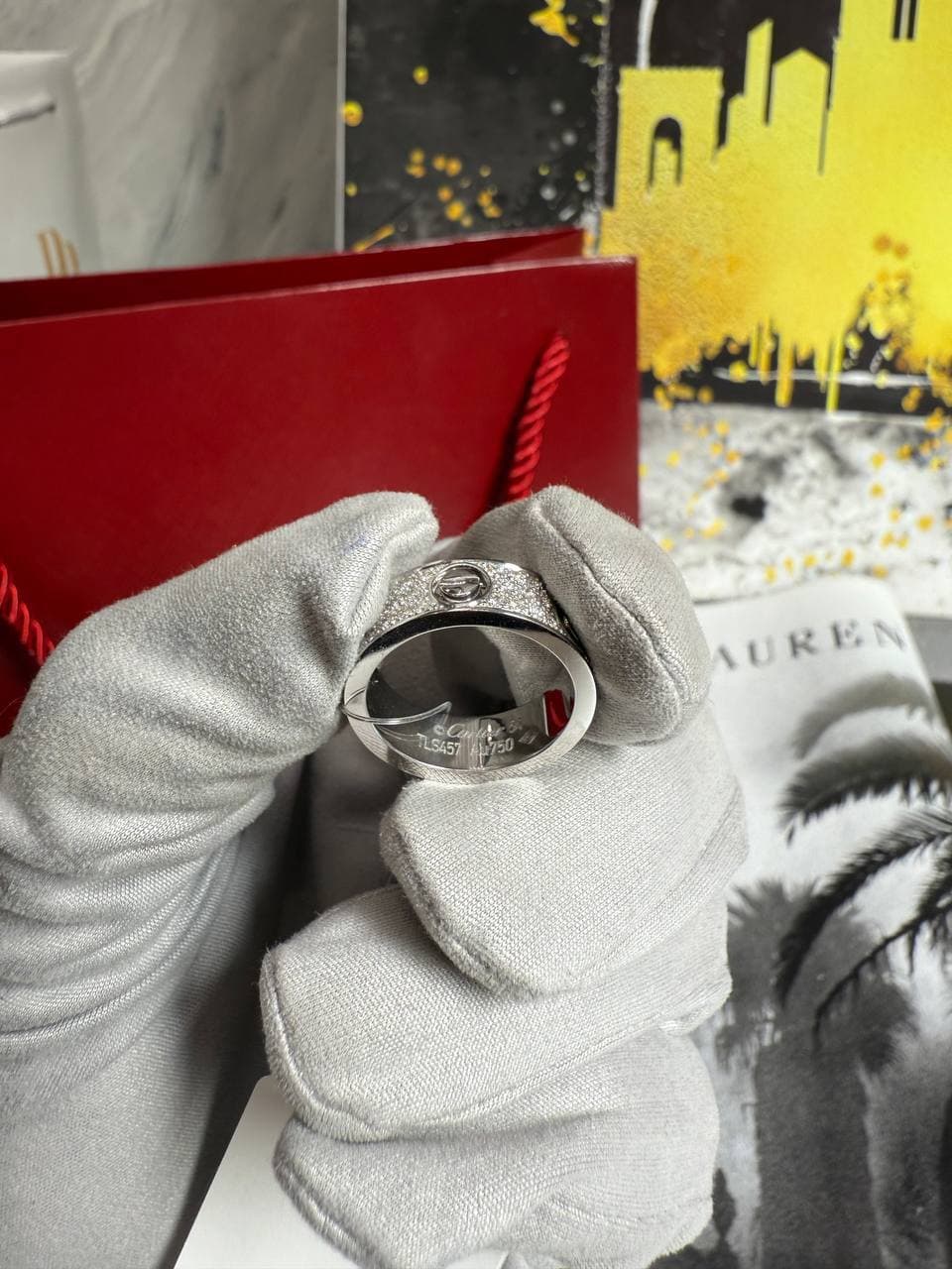 Кольцо Cartier Love Pave 0,79 ct (белое золото 750) — фото 4