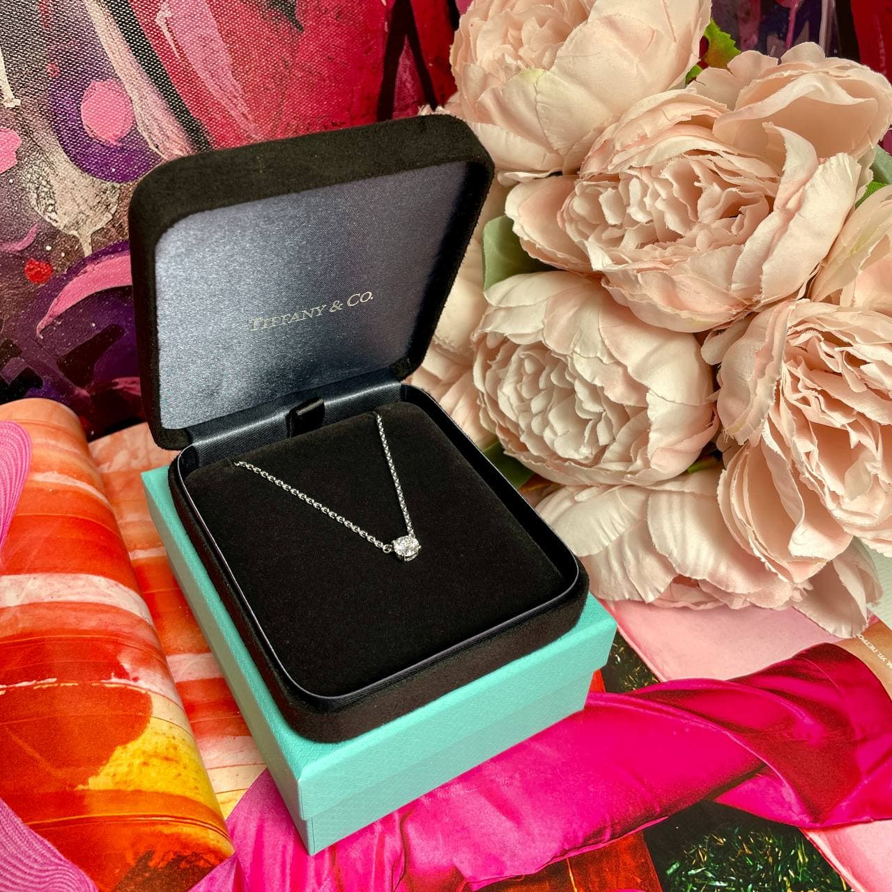 Подвеска Tiffany 1 ct (белое золото 585)