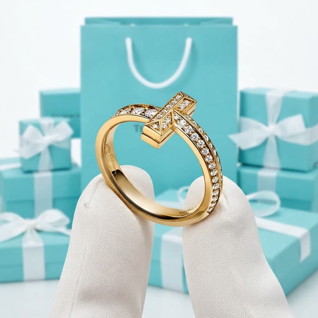 Кольцо Tiffany T1 узкое с бриллиантами