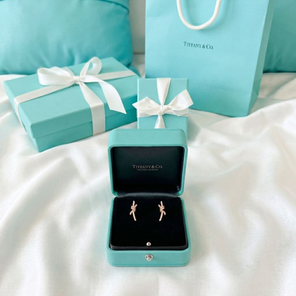Tiffany Knot — серьги с бриллиантами, Розовое золото