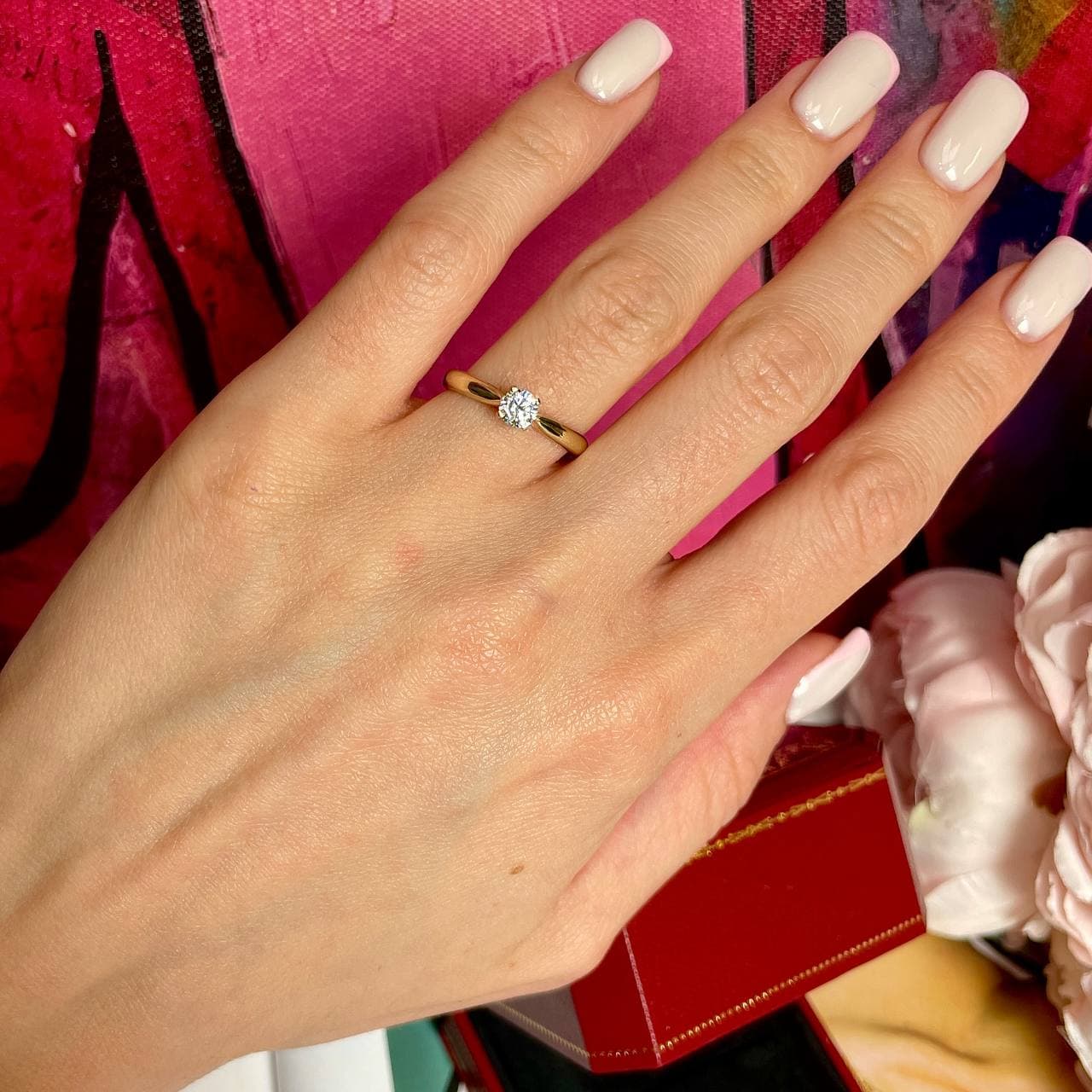 Cartier Кольцо Cartier с 1 кинем 0,33 ct (LAB) (желтое золото 585)