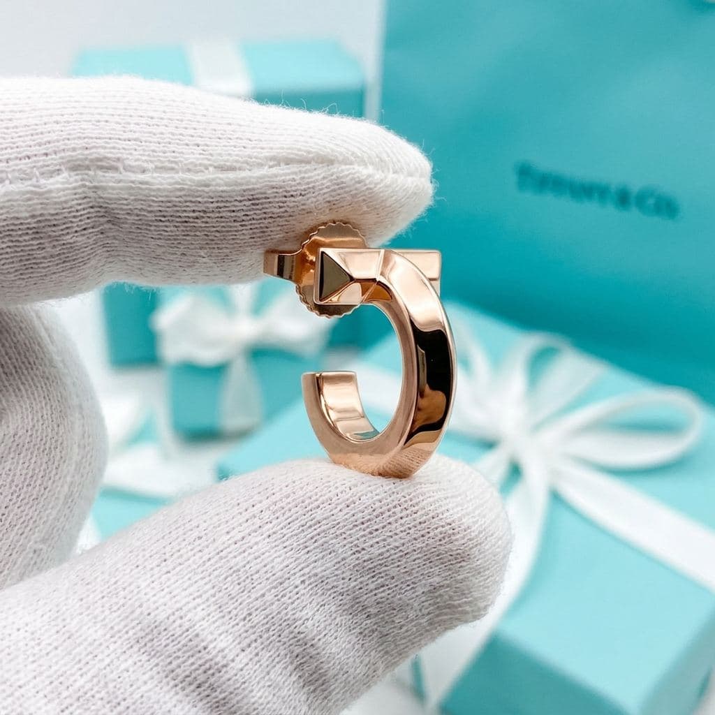 Серьги-кольца Tiffany T1, Розовое золото