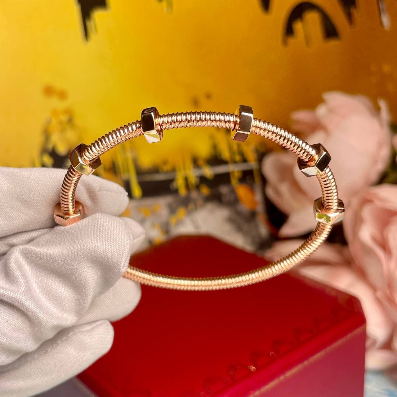 Браслет Cartier Ecrou (розовое золото 750) (размер 19,0)