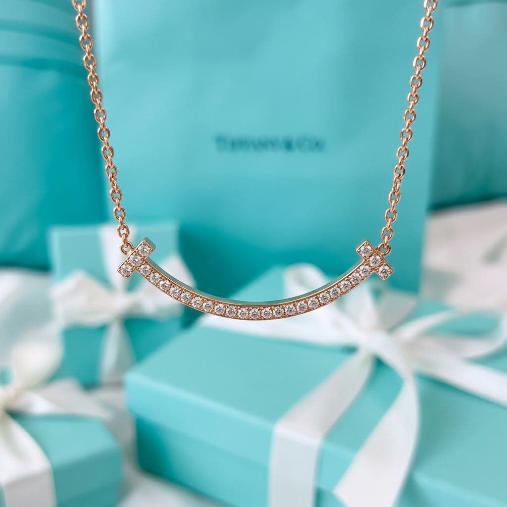 Кулон Tiffany T Medium Smile с бриллиантами — фото 3