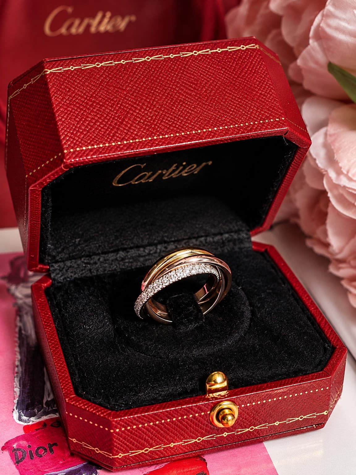 Кольцо Cartier Small Trinity 2,5мм с бриллиантами 0,51ct — фото 6