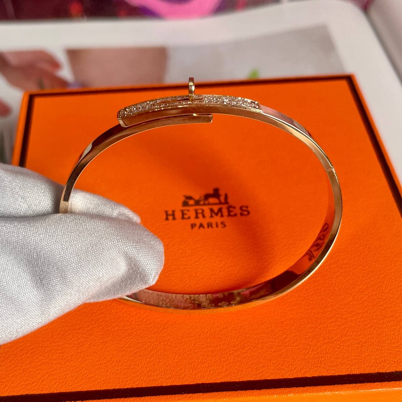 Браслет HERMES с бриллиантами 0,36ct (розовое золото 750) — фото 5