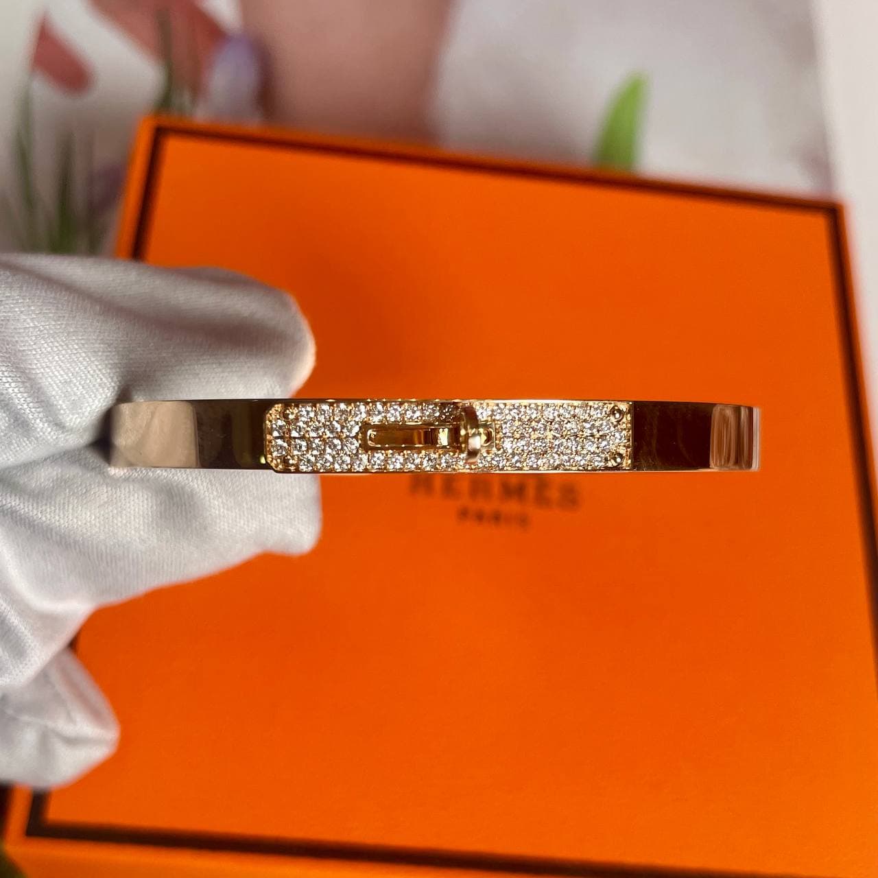 Браслет HERMES с бриллиантами 0,36ct (розовое золото 750)