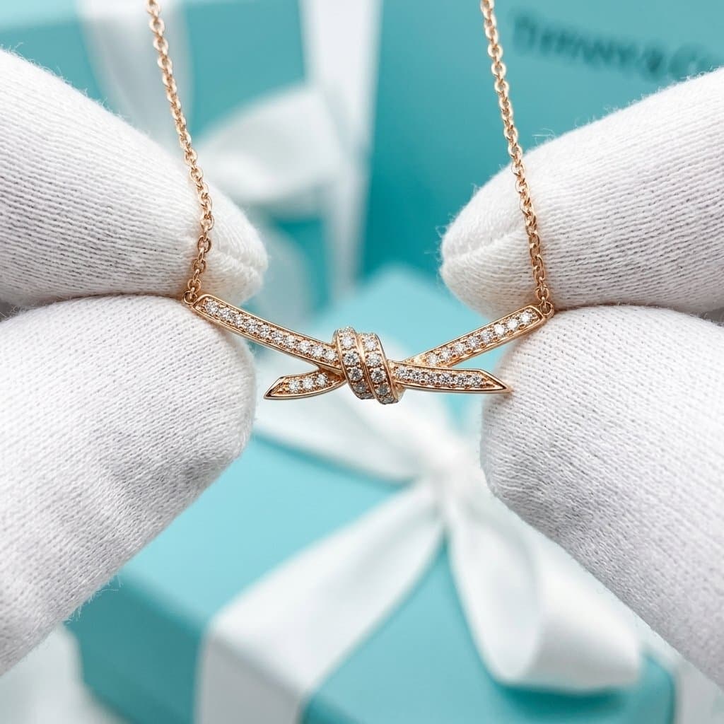 Кулон Tiffany Knot в желтом золоте с бриллиантами