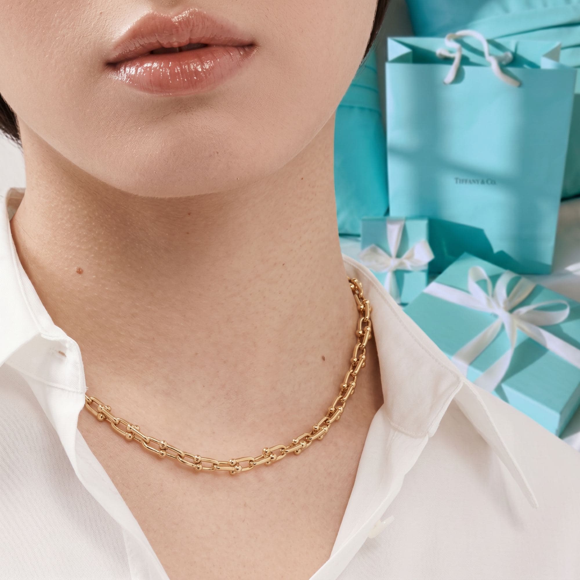 Колье Tiffany HardWear — Small Link в розовом золоте — фото 3