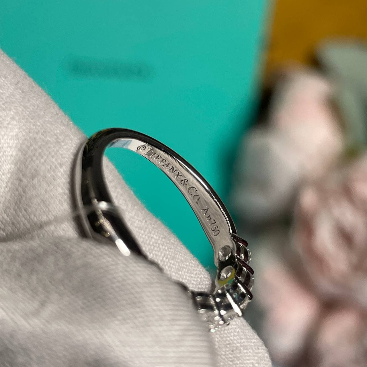 Кольцо Tiffany c 7 бриллиантами 1,05ct (белое золото 585) — фото 4