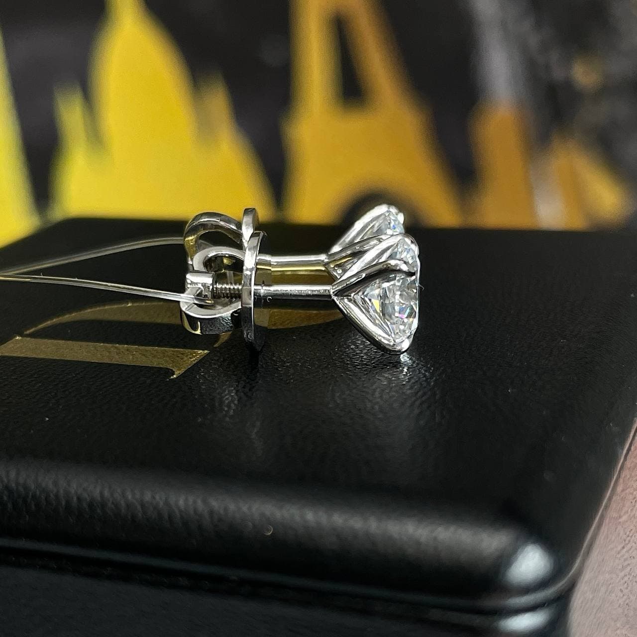 Серьги пусеты с бриллиантами 3,02 ct (LAB) — фото 5