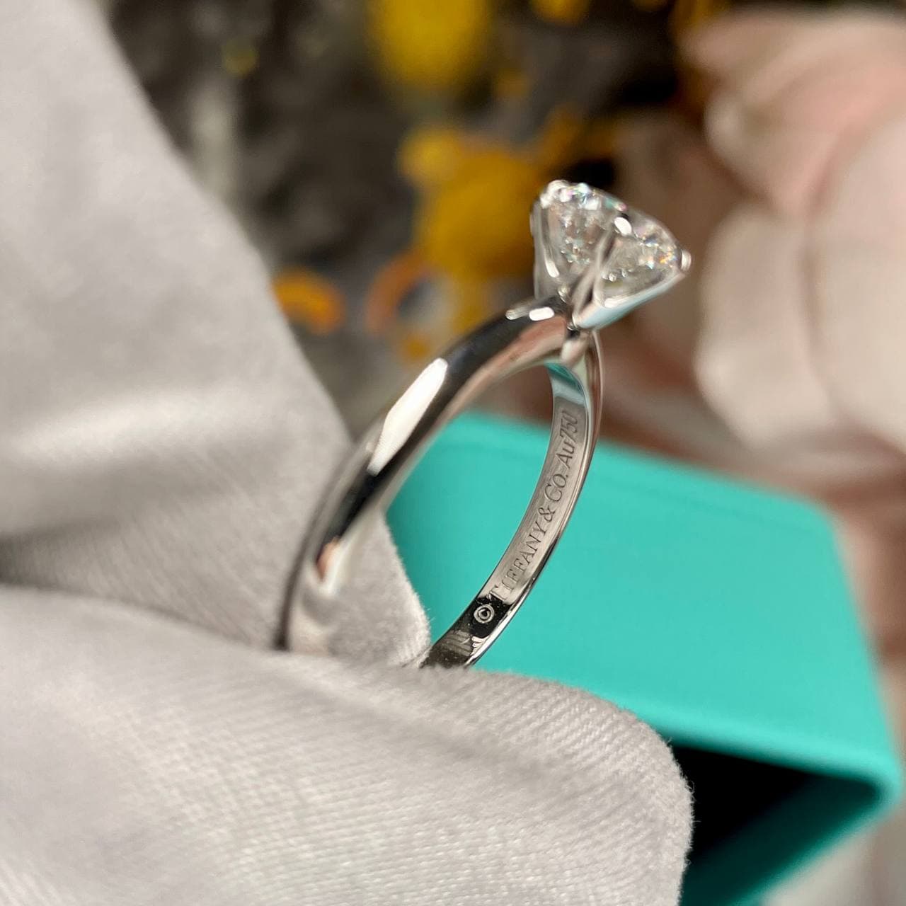Кольцо Tiffany Co 1,00 ct (белое золото 585) (синтетика) — фото 6