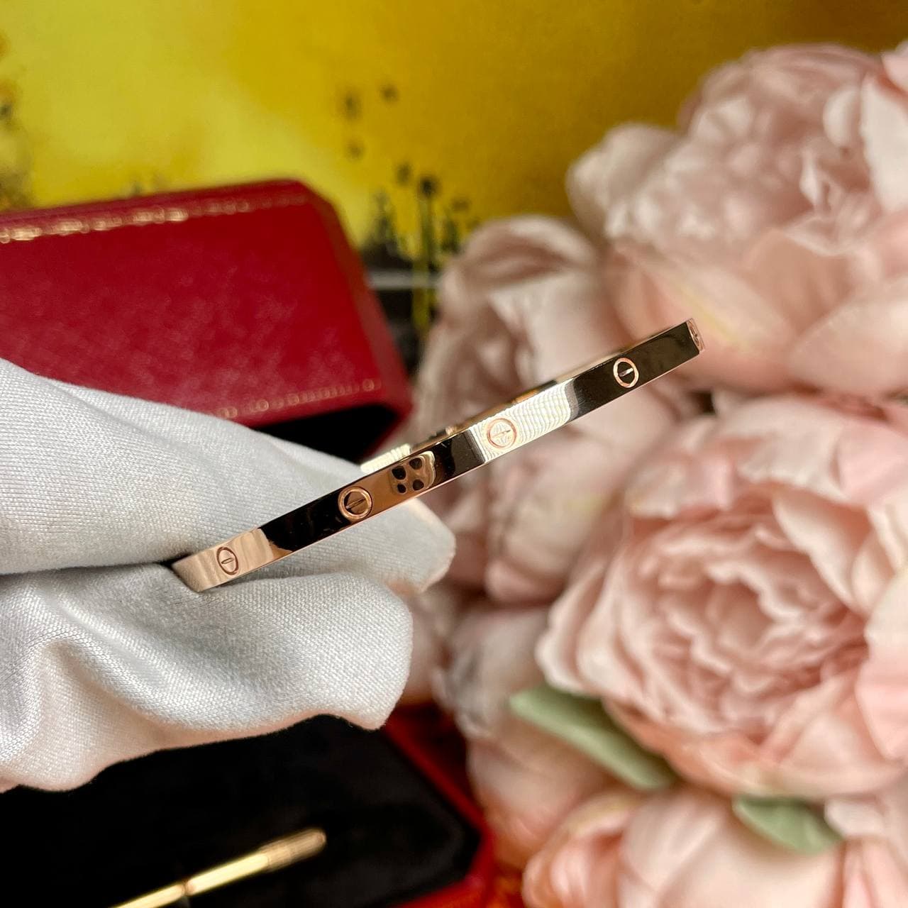 Браслет Cartier Love узкая модель (розовое золото 585) — фото 3