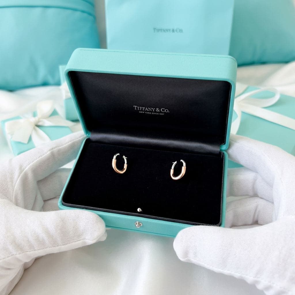 Серьги Tiffany Lock из розового золота и платины с бриллиантами — фото 2