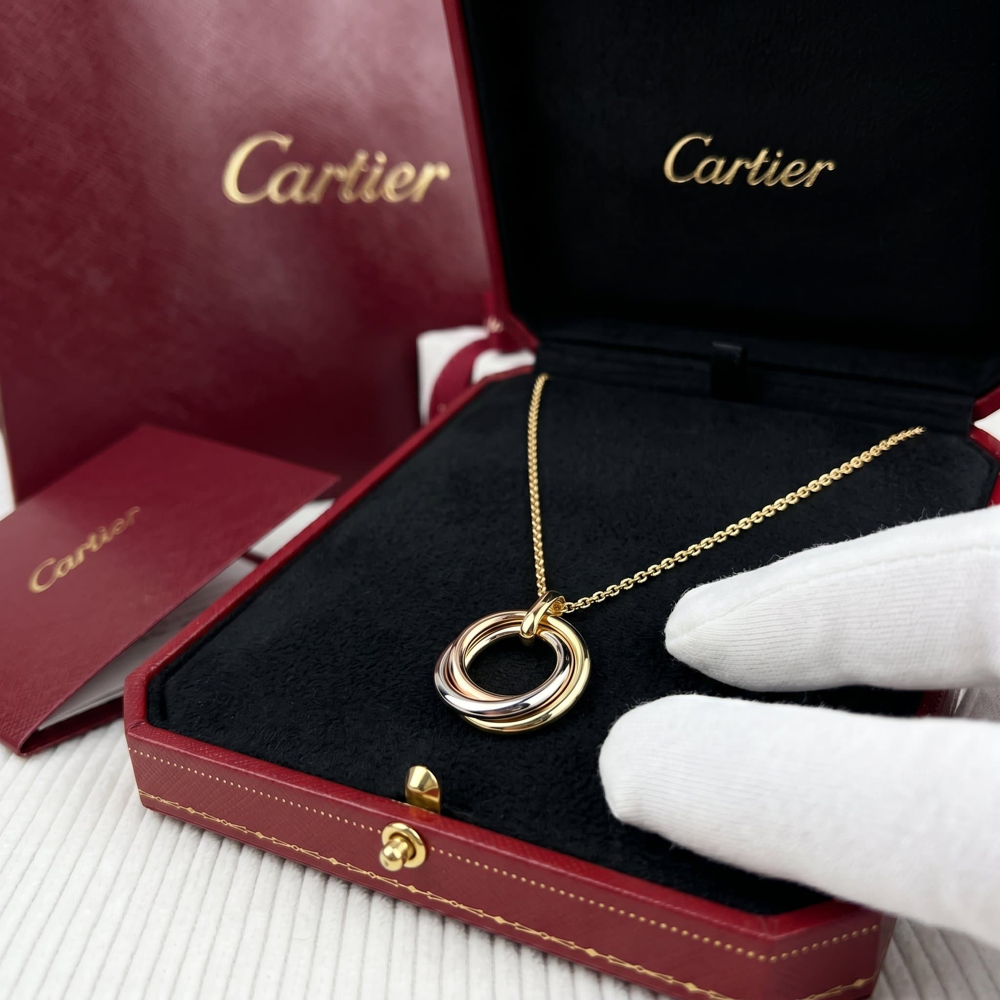 Золотая подвеска Cartier Trinity, крупная модель — фото 3