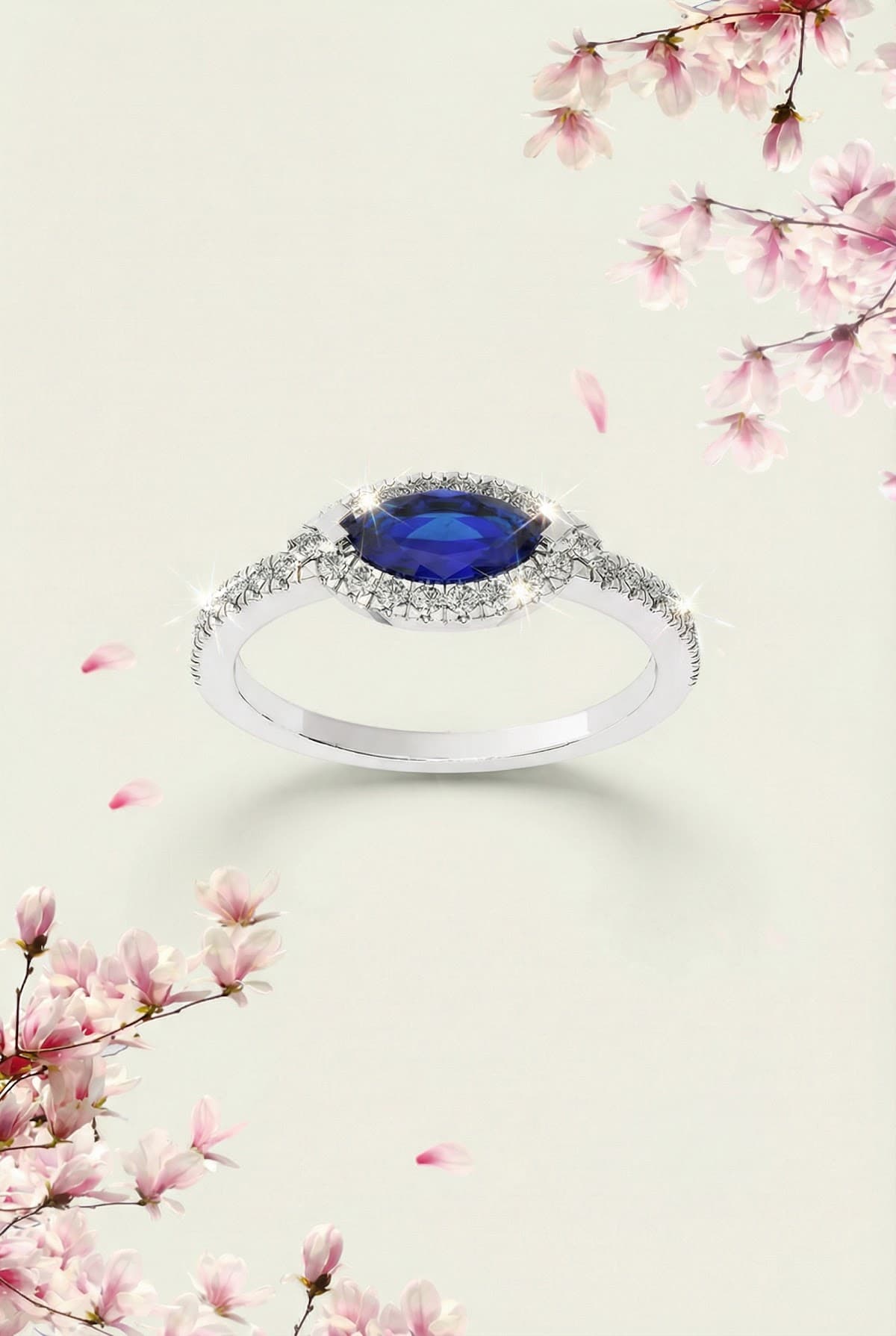 DIAMDOR Золотое кольцо с сапфиром и бриллиантами 0,572ct