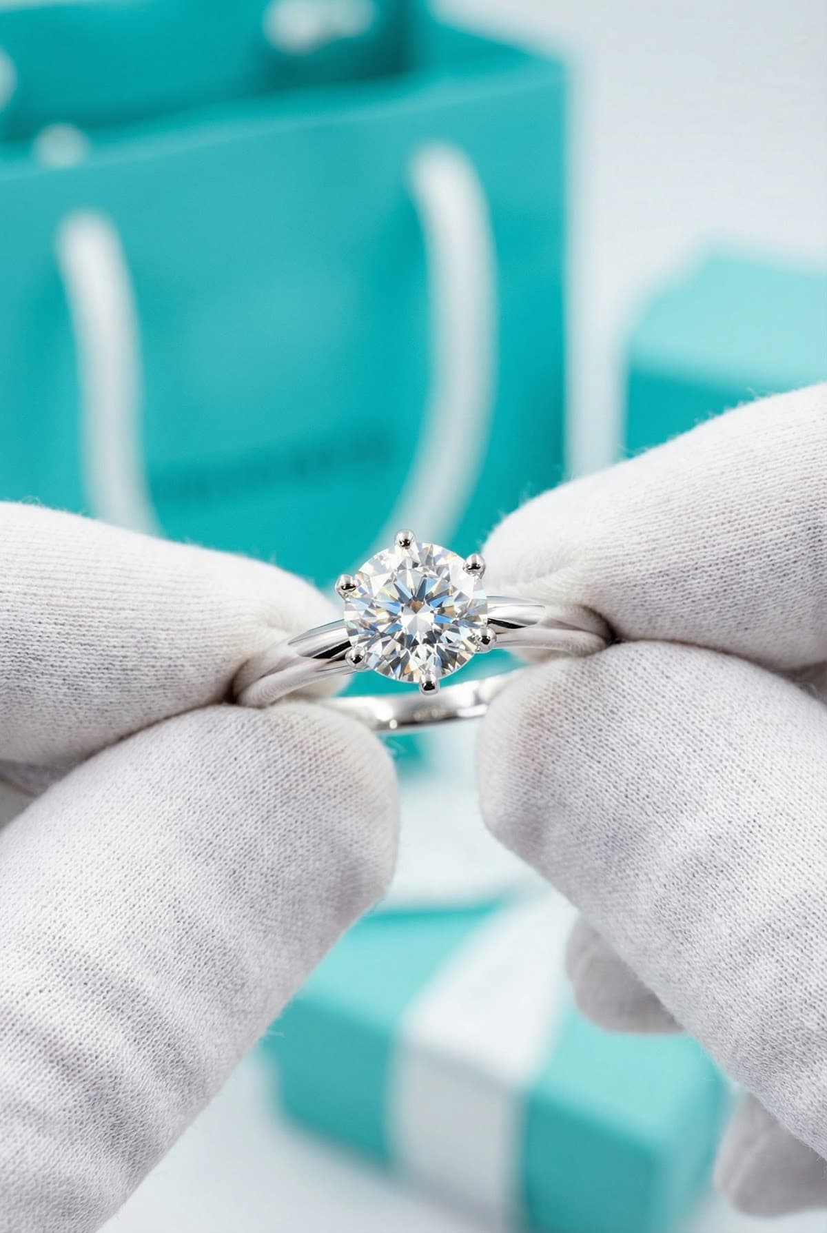 Золотое помолвочное кольцо с бриллиантами Tiffany & Co.