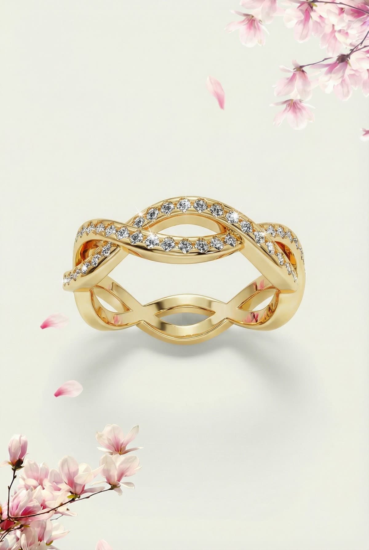 Золотое кольцо с бриллиантами 0,21ct