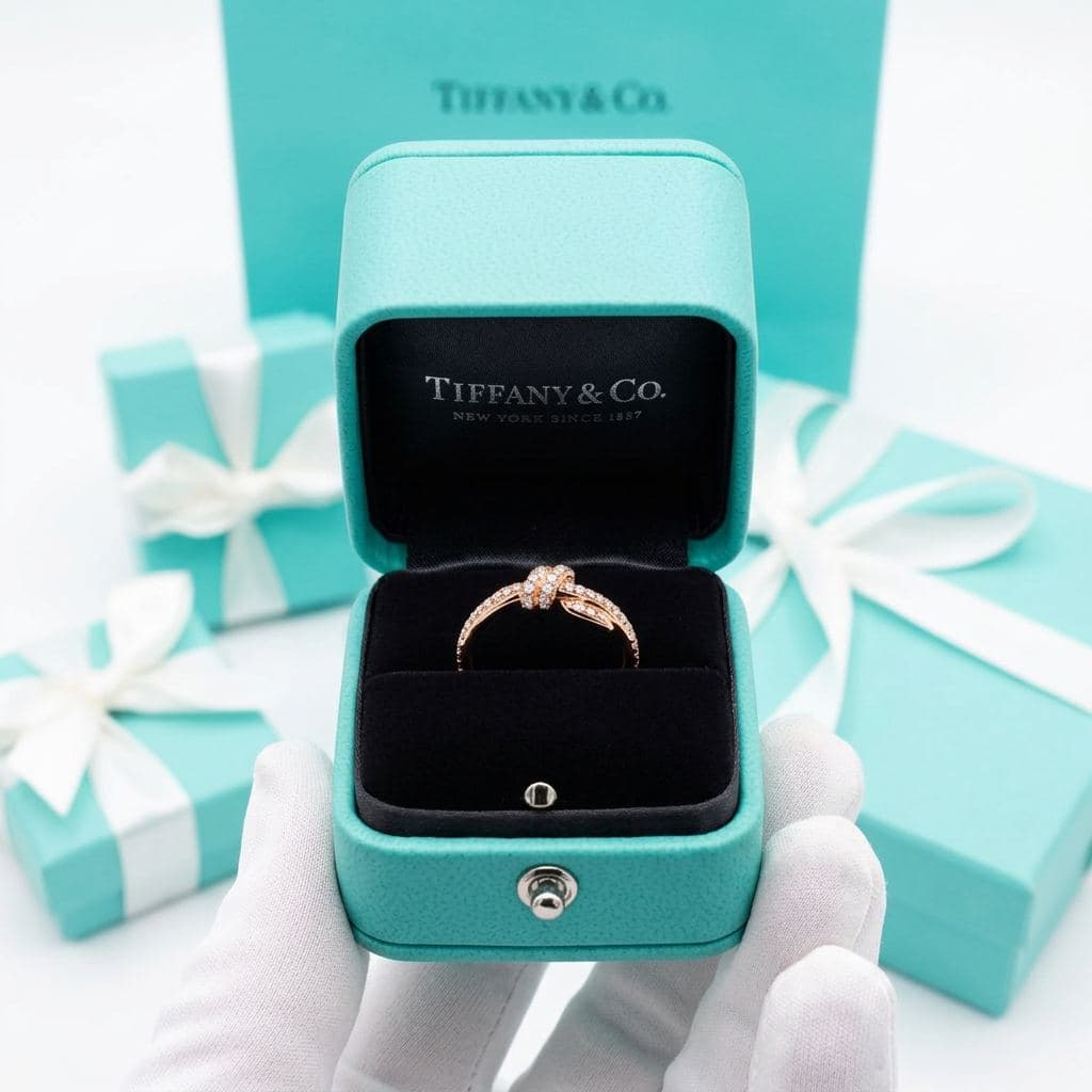 Кольцо Tiffany Knot в розовом золоте с бриллиантами — фото 8