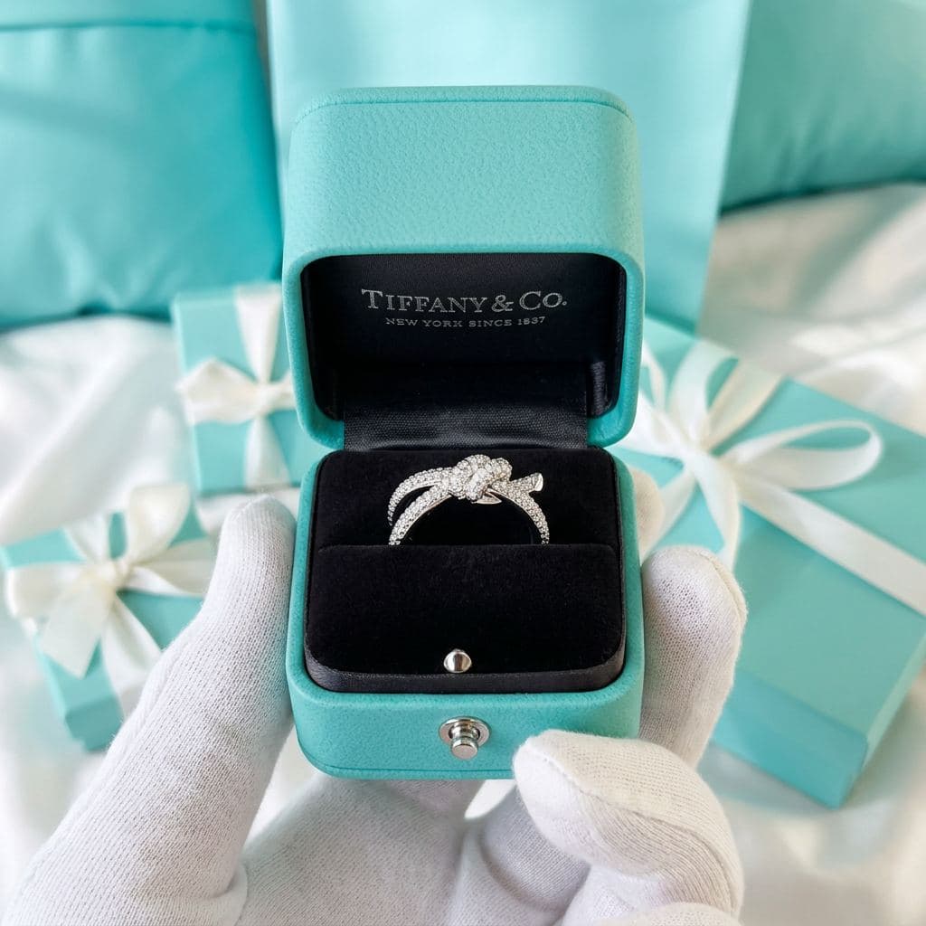 Кольцо Tiffany Knot из белого золота с бриллиантами — фото 3