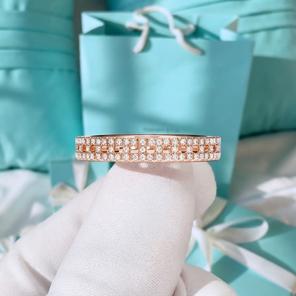 Кольцо Tiffany T True Narrow с бриллиантами, желтое золото — фото 5